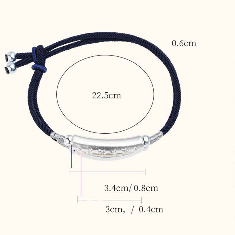 Bracciale doppio intrecciato a mano in argento sterling Om Mani Padme Hum con nodo del drago Buddha Stones - image 12