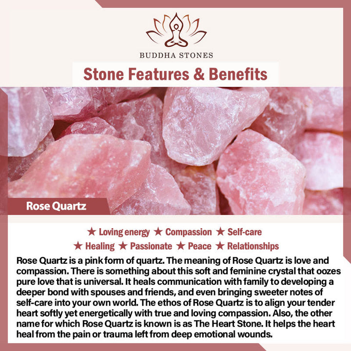 Bracciale Buddha Stones Pietra naturale Amazzonite Ametista Lazurite Quarzo rosa Cuore Equilibrio positivo