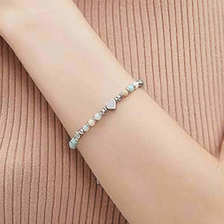 Bracciale Buddha Stones in pietra naturale, amazzonite, ametista, lazurite, lapislazzuli, quarzo rosa, cuore, equilibrio positivo - image 9