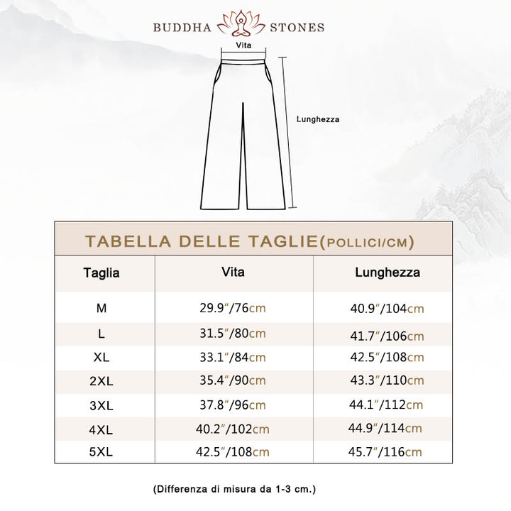 Pantaloni larghi da uomo in cotone tinta unita Buddha Stones con tasche - image 2