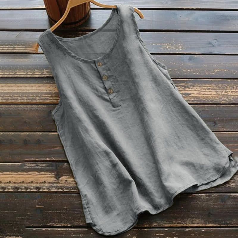 Gilet da donna con colletto e bottoni, colore puro, estivo, motivo Buddha Stones - Grigio - US16, UK/AU20, EU48 (5XL) - image 2
