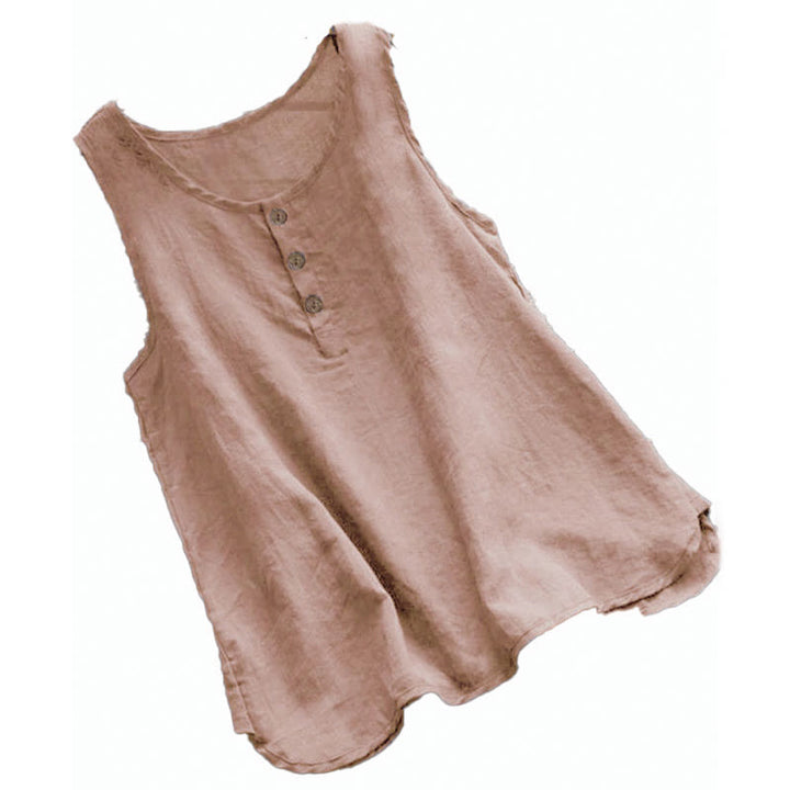 Gilet da donna con colletto e bottoni, colore puro, estivo, motivo Buddha Stones - image 5