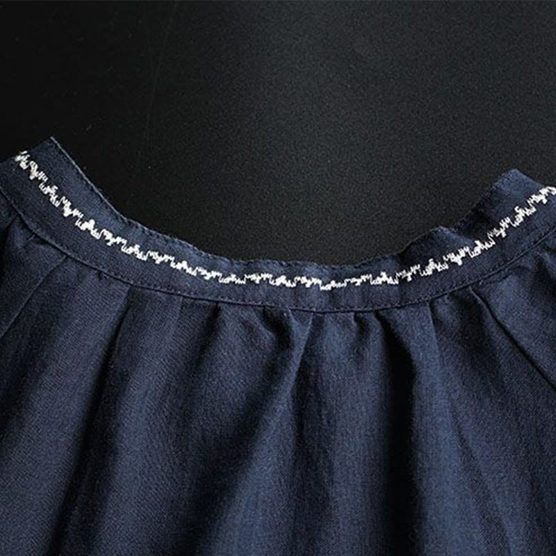 Maglietta da donna a maniche lunghe con scollo rotondo e ricamo etnico con Buddha Stones e motivo bohémien - image 10