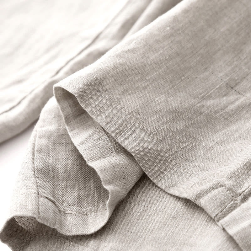 Buddha Stones Pantaloni larghi da donna in cotone e lino, con coulisse, lunghezza alla caviglia, tinta unita, estivi, con tasche e cerniera - image 17