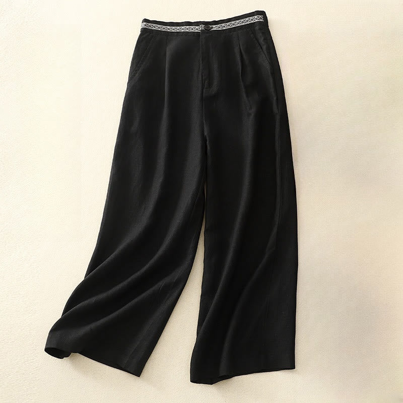 Pantaloni corti da donna a gamba larga con tasche e cerniera, colore tinta unita, lunghezza 7-8, con motivo Buddha Stones Summer. - Nero - US8-10, UK/AU12-14, EU40-42 (2XL) - image 19