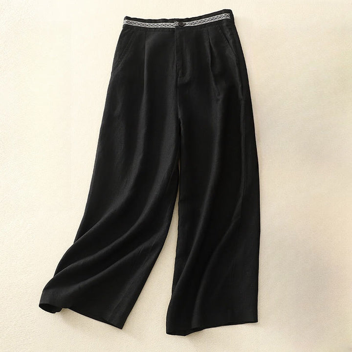 Pantaloni corti da donna a gamba larga con tasche e cerniera, colore tinta unita, lunghezza 7-8, con motivo Buddha Stones Summer. - Nero - US8-10, UK/AU12-14, EU40-42 (2XL) - image 19