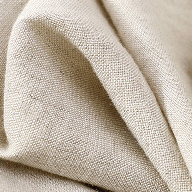 Buddha Stones Pantaloni estivi da donna in cotone e lino, a gamba larga, con tasche e cerniera, tinta unita, lunghezza 7-8 - image 8