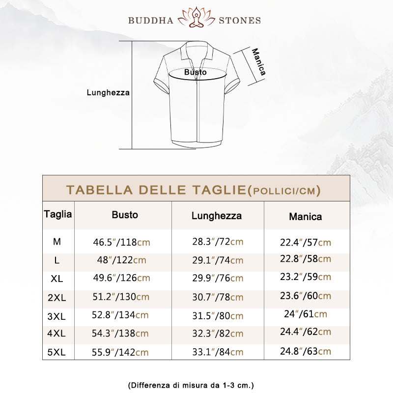 Camicia da uomo Buddha Stones , tinta unita, con risvolto, manica corta, comoda camicia in cotone e lino con piega e bottoni