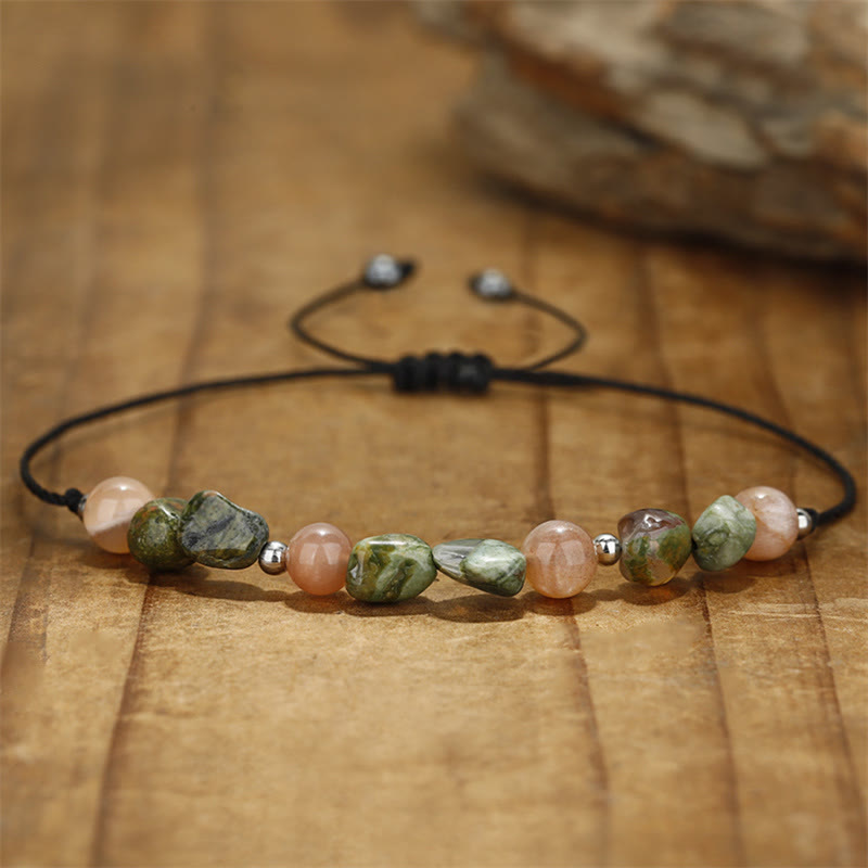 Buddha Stones You Are Amazing Braccialetto positivo in pietra del sole di riolite