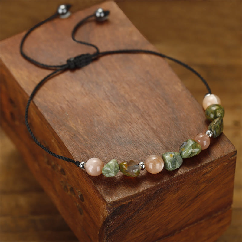 Buddha Stones You Are Amazing Braccialetto positivo in pietra del sole di riolite