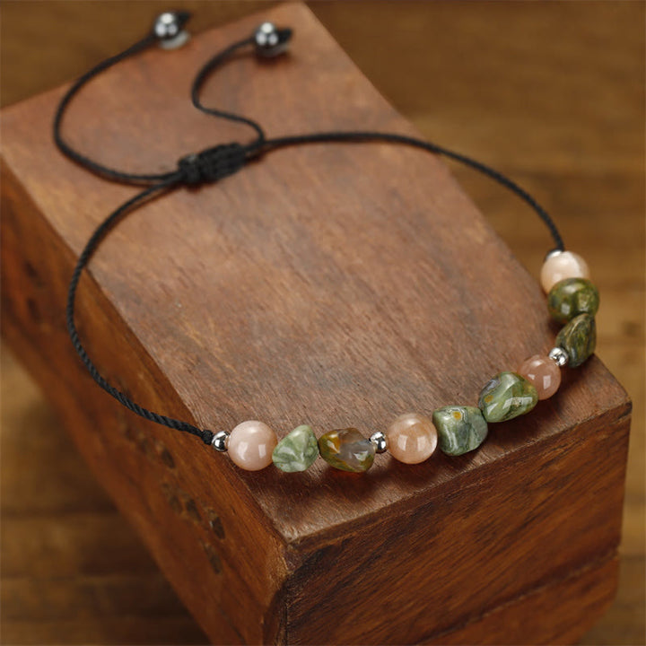 Buddha Stones You Are Amazing Braccialetto positivo in pietra del sole di riolite