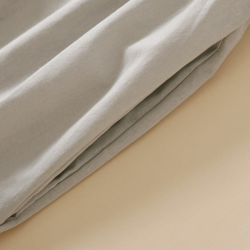 Abito midi in cotone e lino a maniche corte con tasche , Buddha Stones Summer Buttons - image 12