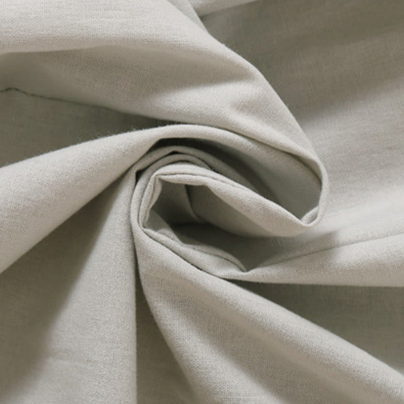 Abito midi in cotone e lino a maniche corte con tasche , Buddha Stones Summer Buttons - image 16