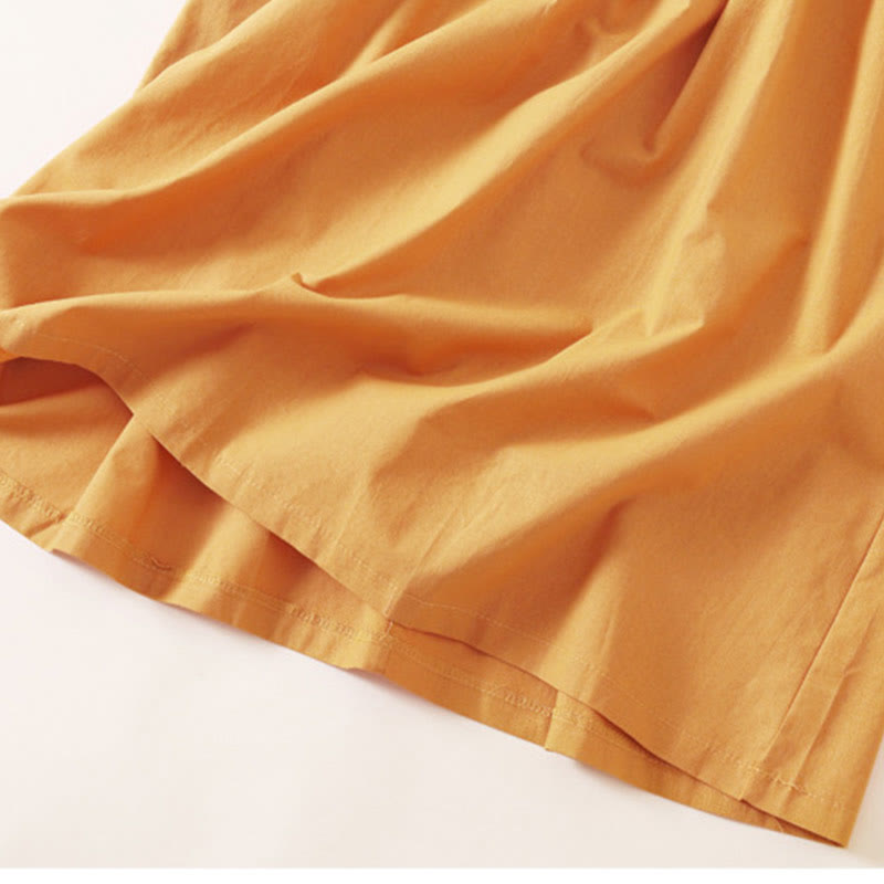 Abito midi in cotone e lino a maniche corte con tasche , Buddha Stones Summer Buttons - image 22