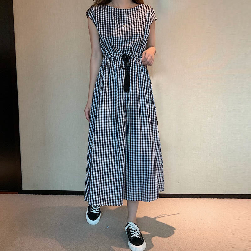 Abito midi in cotone e lino a maniche corte con coulisse in vita orientale casual Buddha Stones - Grigio - US8-10, UK/AU12-14, EU40-42 (2XL) - image 24