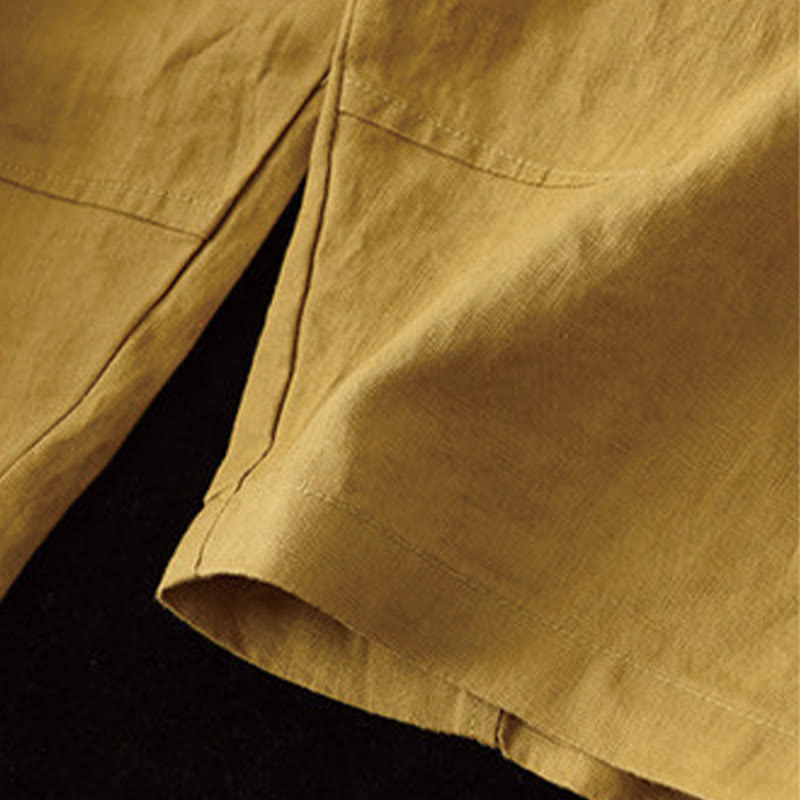 Pantaloni harem da donna in cotone e lino con tasche, modello Buddha Stones, casual, estivi, con cuciture semplici