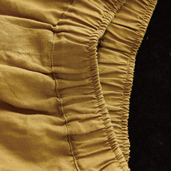 Pantaloni harem da donna in cotone e lino con tasche, modello Buddha Stones, casual, estivi, con cuciture semplici