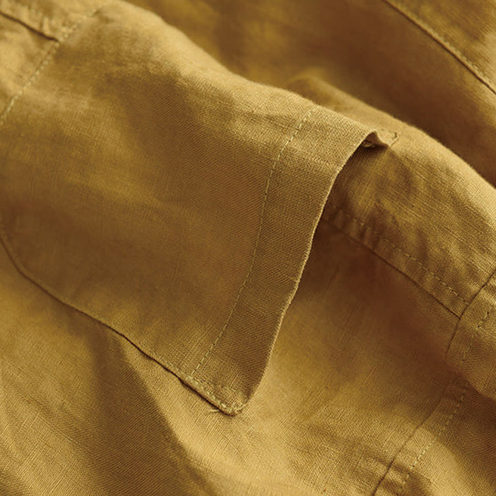Pantaloni harem da donna in cotone e lino con tasche, modello Buddha Stones, casual, estivi, con cuciture semplici