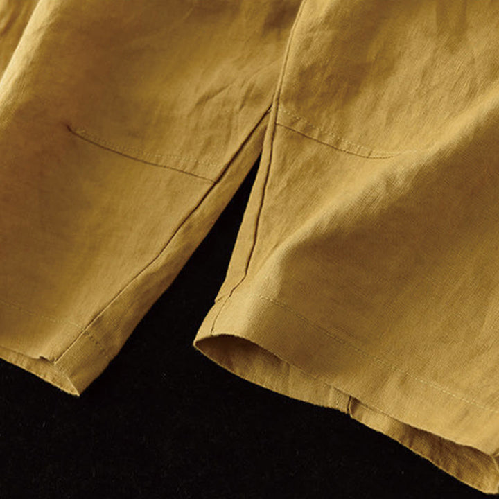 Pantaloni harem da donna in cotone e lino con tasche, modello Buddha Stones, casual, estivi, con cuciture semplici