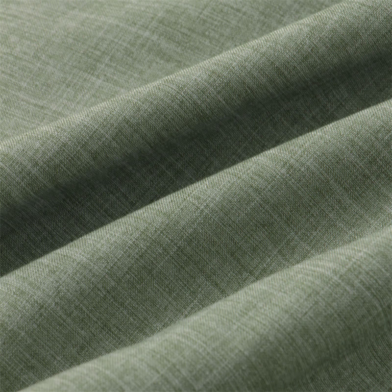 Camicia da uomo estiva Buddha Stones con bottoni, manica corta, in cotone tinta unita e tasca - image 6