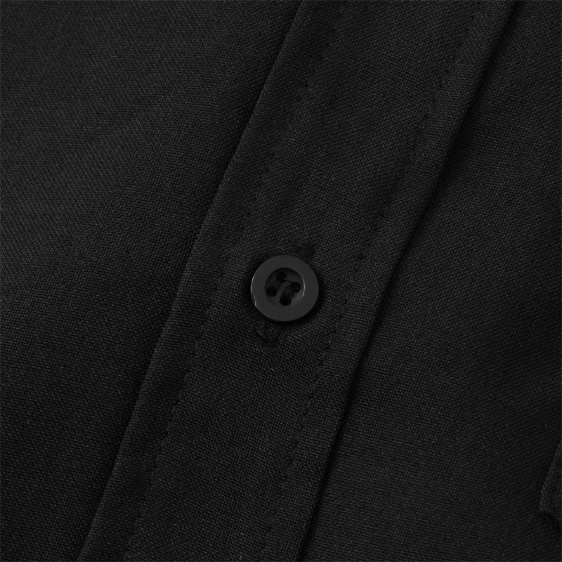 Camicia da uomo estiva Buddha Stones con bottoni, manica corta, in cotone tinta unita e tasca - image 11