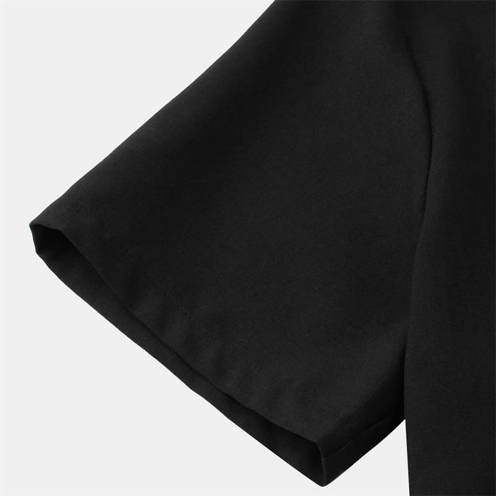 Camicia da uomo estiva Buddha Stones con bottoni, manica corta, in cotone tinta unita e tasca - image 10