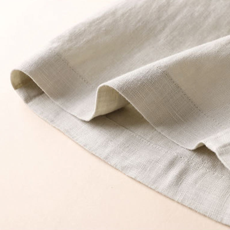 Buddha Stones Commute Solid Color 7-8 Length Cotton Linen Women's Wide Leg Pants With Pockets - image 7