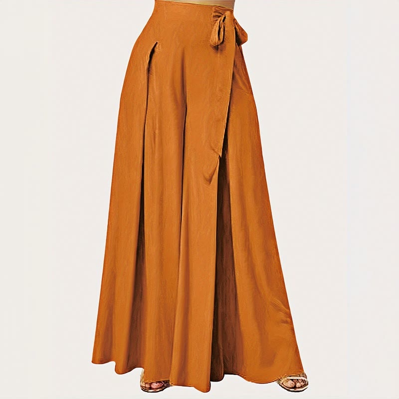 Pantaloni da donna a gamba larga con coulisse, stile retrò, con motivo Buddha Stones, perfetti per la primavera, casual e con tasche. - Arancia - US14, UK/AU18, EU46 (2XL) - image 8