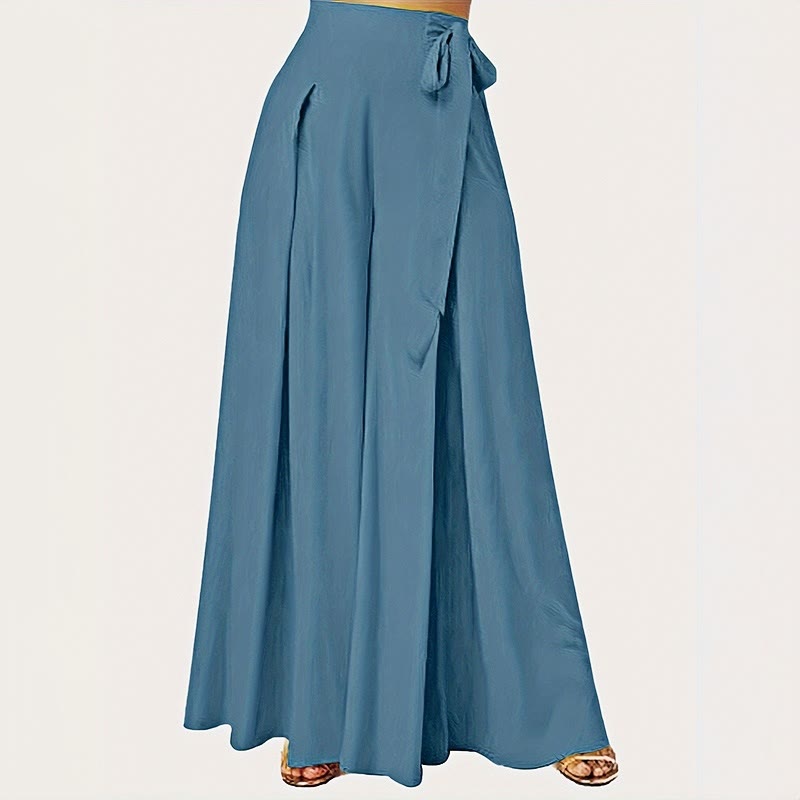 Pantaloni da donna a gamba larga con coulisse, stile retrò, con motivo Buddha Stones, perfetti per la primavera, casual e con tasche. - Blu reale - US14, UK/AU18, EU46 (2XL) - image 0
