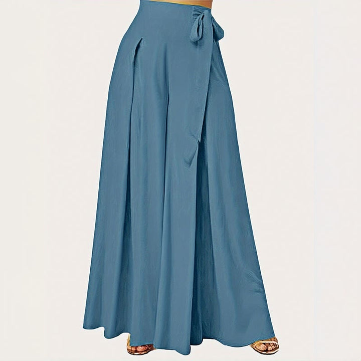 Pantaloni da donna a gamba larga con coulisse, stile retrò, con motivo Buddha Stones, perfetti per la primavera, casual e con tasche. - Blu reale - US14, UK/AU18, EU46 (2XL) - image 0