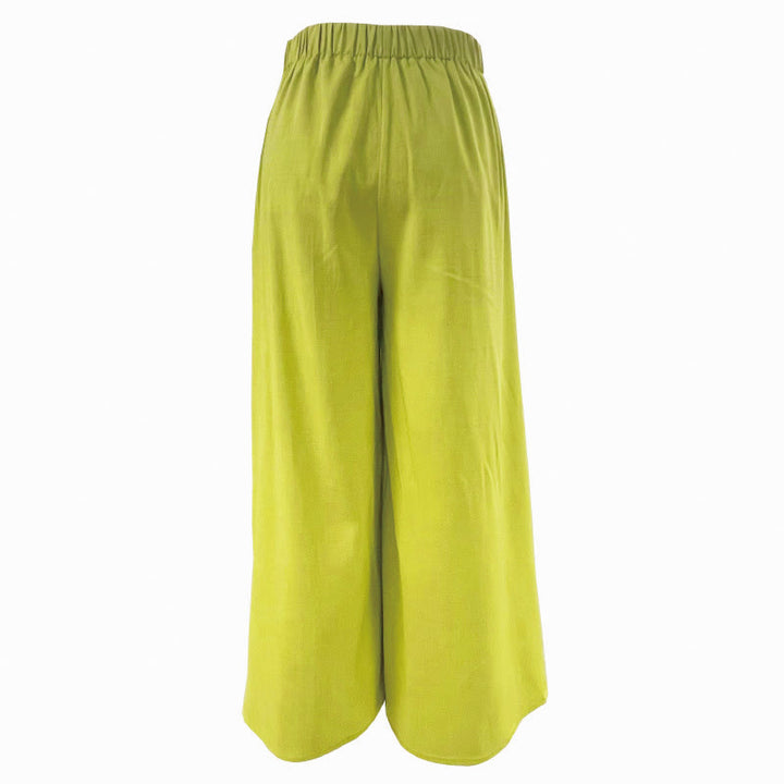 Pantaloni larghi da donna con coulisse, stile retrò casual primaverile Buddha Stones , con tasche