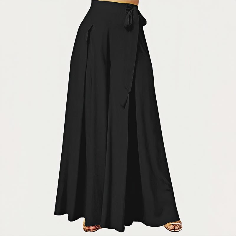 Pantaloni da donna a gamba larga con coulisse, stile retrò, con motivo Buddha Stones, perfetti per la primavera, casual e con tasche. - Nero - US14, UK/AU18, EU46 (2XL) - image 7