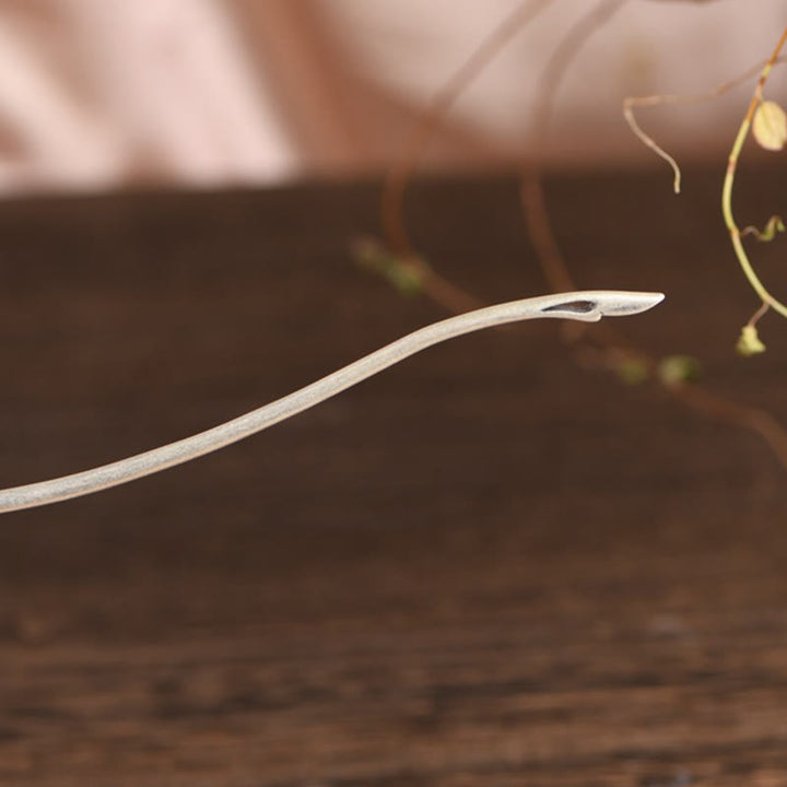 Buddha Stones 925 Sterling Silver Phoenix Tassels Protezione Forcina per capelli - image 12