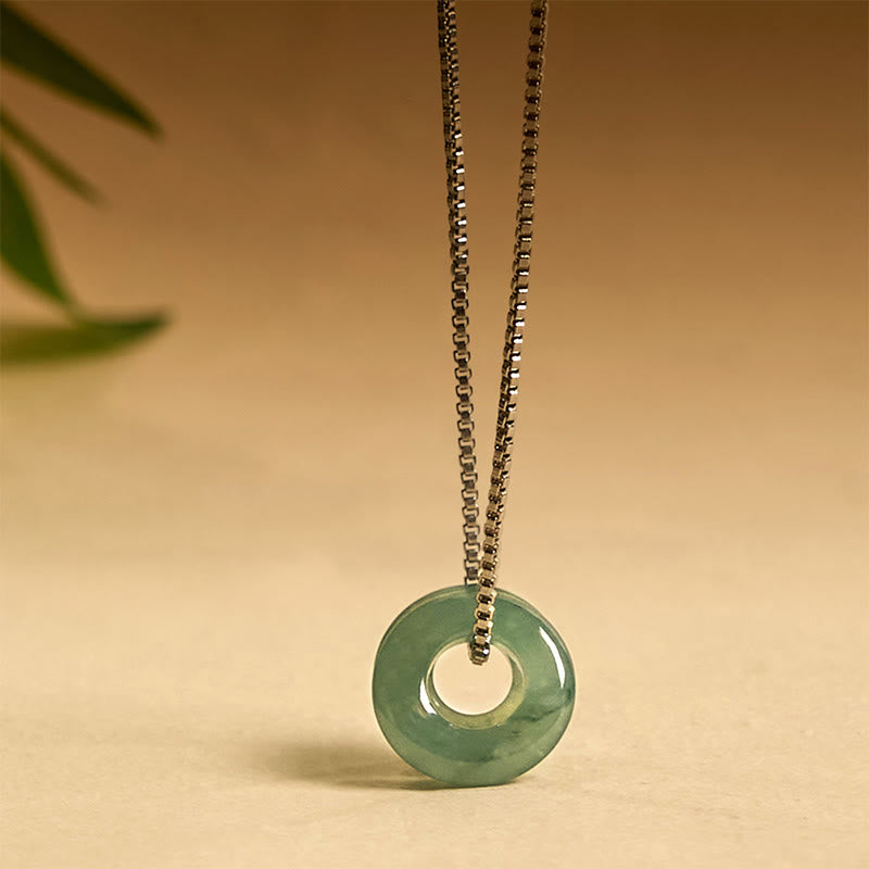 Collana con Buddha Stones Jade Double Peace Buckle Prosperity