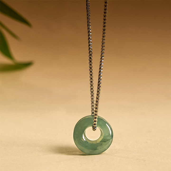 Collana con Buddha Stones Jade Double Peace Buckle Prosperity