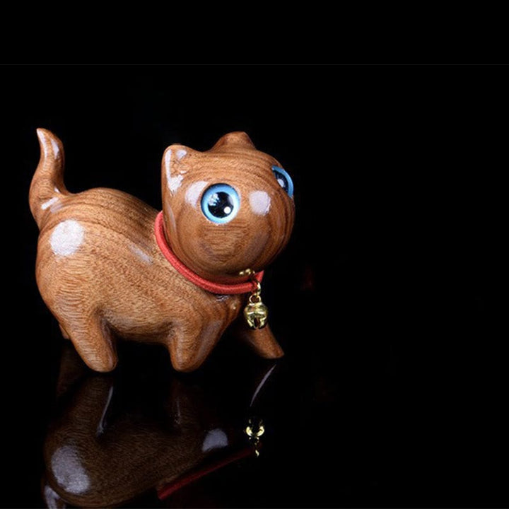 Buddha Stones Palissandro Scultura Gatto Calore Decorazione della casa - Blu Circa 52*28*36mm - image 3