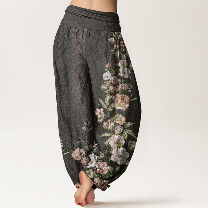 Pantaloni harem da donna con elastico in vita, in cotone, con motivo etnico floreale e totem, motivo etnico Buddha Stones - image 8
