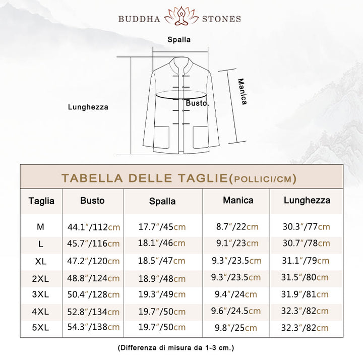 Camicia casual in cotone e lino con colletto alto Buddha Stones - image 6