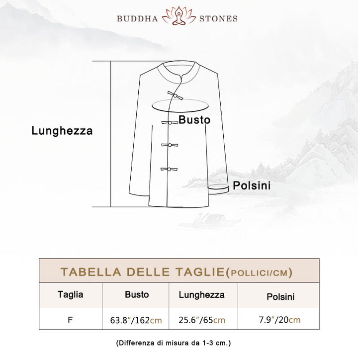 Camicia a maniche lunghe con bottoni a rana Buddha Stones, Zen Tai Chi, meditazione, giacca con abbigliamento Hanfu - image 5