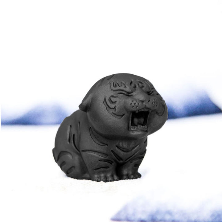 Buddha Stones Mini Carino Tigre Ferro Polvere Ruggine Statua Resina Decorazione Casa
