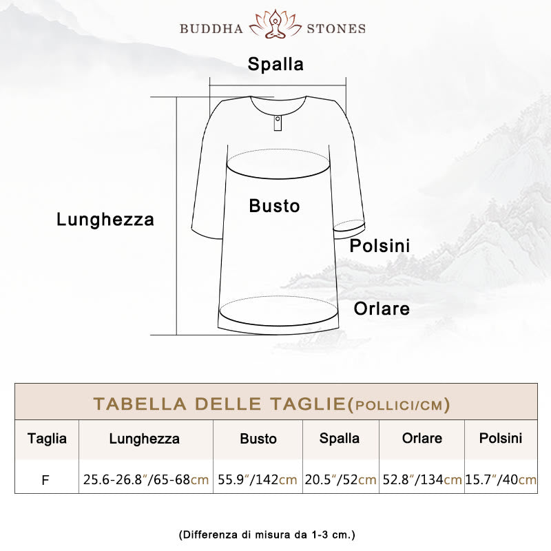 Buddha Stones Maglietta casual a mezza manica in lino e cotone ramiè - image 3