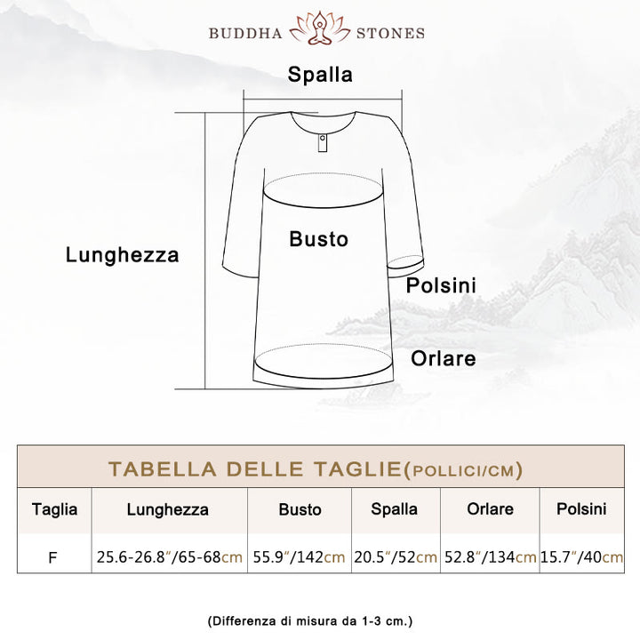 Buddha Stones Maglietta casual a mezza manica in lino e cotone ramiè - image 3