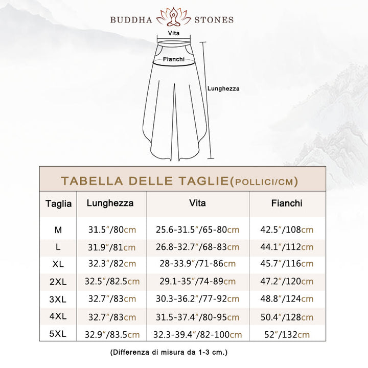 Pantaloni da uomo in cotone con coulisse, modello patchwork Buddha Stones, con tasche - image 3
