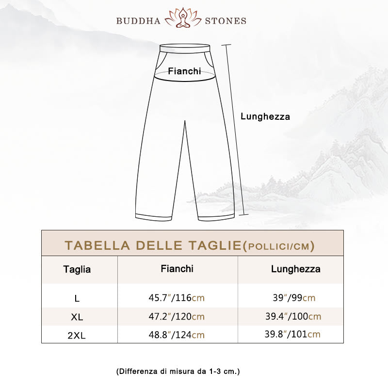 Pantaloni da donna in cotone e lino tinta unita Buddha Stones con tasche - image 3