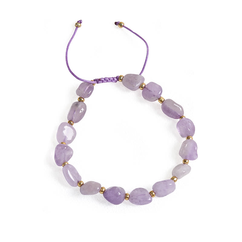 Braccialetto di equilibrio con corda intrecciata in ametista di forma irregolare Buddha Stones