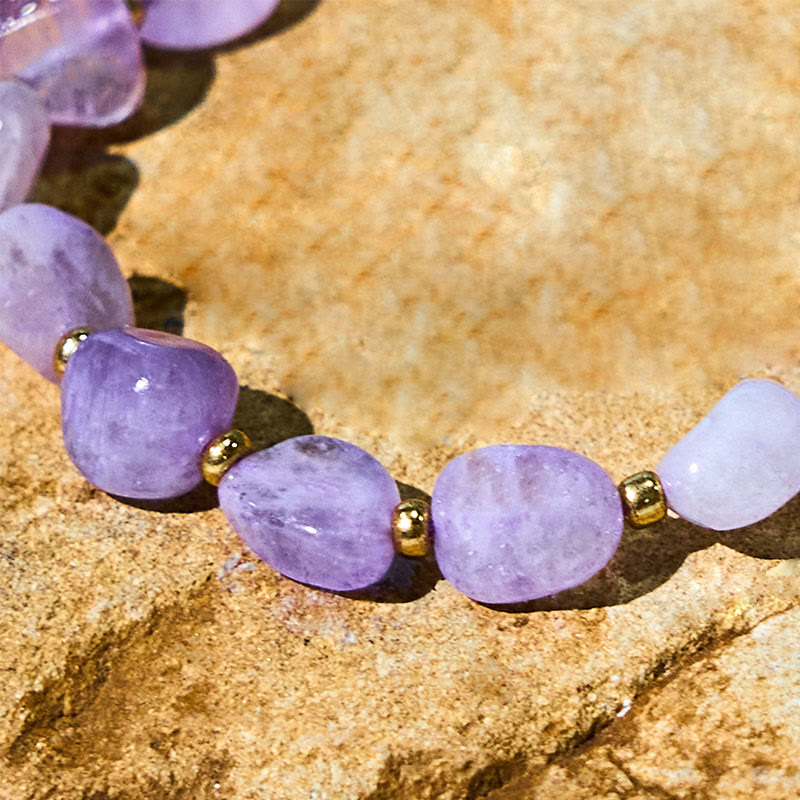 Braccialetto di equilibrio con corda intrecciata in ametista di forma irregolare Buddha Stones