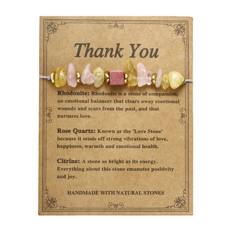 Buddha Stones Thank You Quarzo Rosa Citrino Rodonite Passionale - image 13