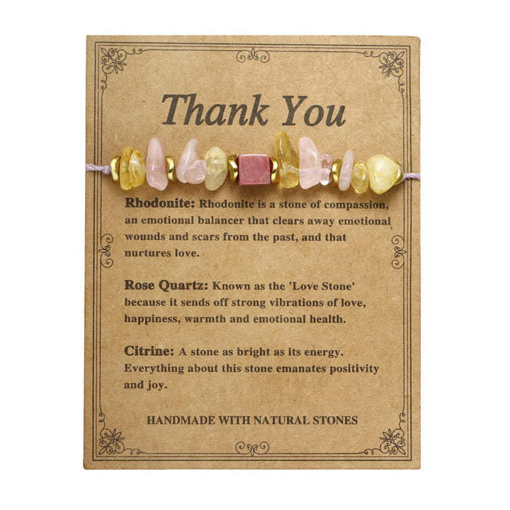 Buddha Stones Thank You Quarzo Rosa Citrino Rodonite Passionale - image 13