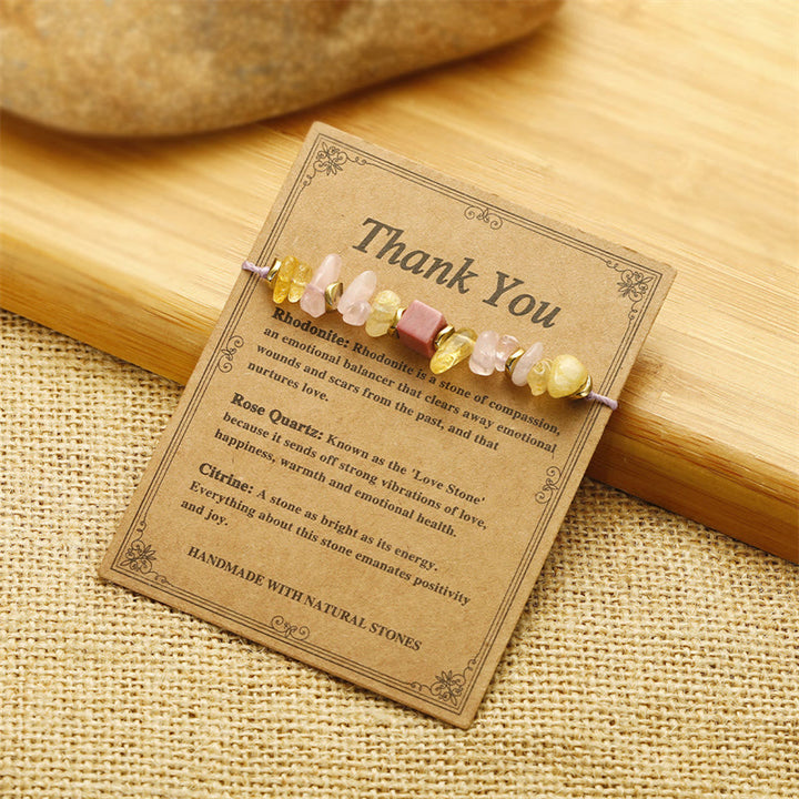 Buddha Stones Thank You Quarzo Rosa Citrino Rodonite Passionale - image 3