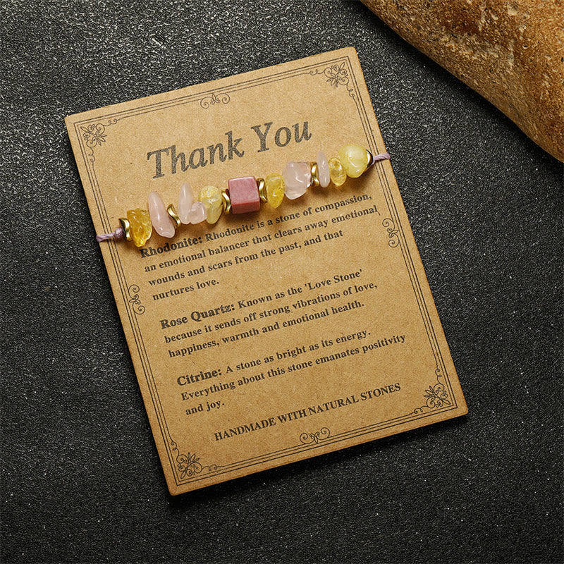 Buddha Stones Thank You Quarzo Rosa Citrino Rodonite Passionale - image 12
